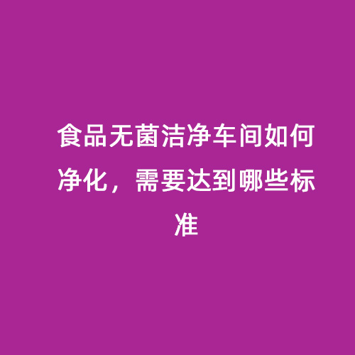 食品無(wú)菌潔凈車(chē)間如何凈化，需要達(dá)到哪些標(biāo)準(zhǔn)
